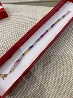 18K Gold Balls Sapphire Beads