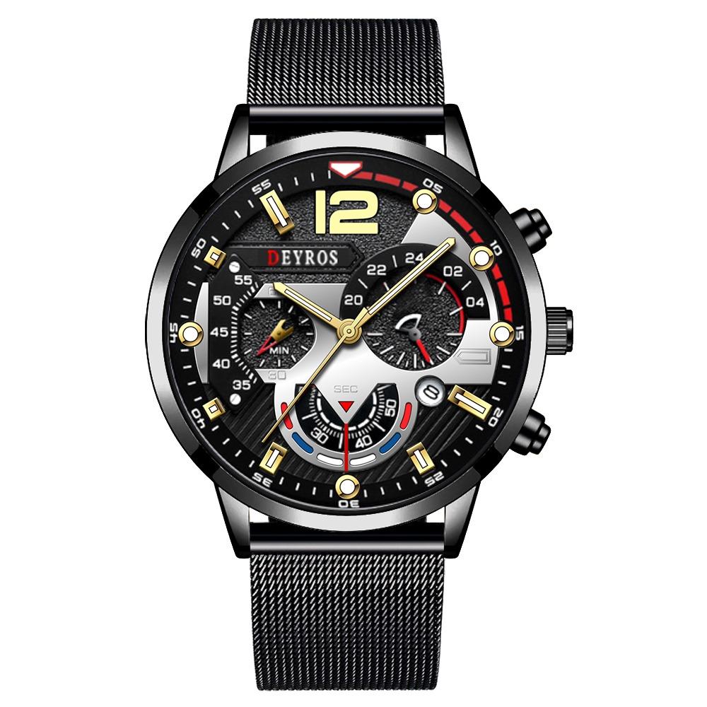 2022 Fashion Mens Business Watches Luxury Mesh Belt Quartz Wrist