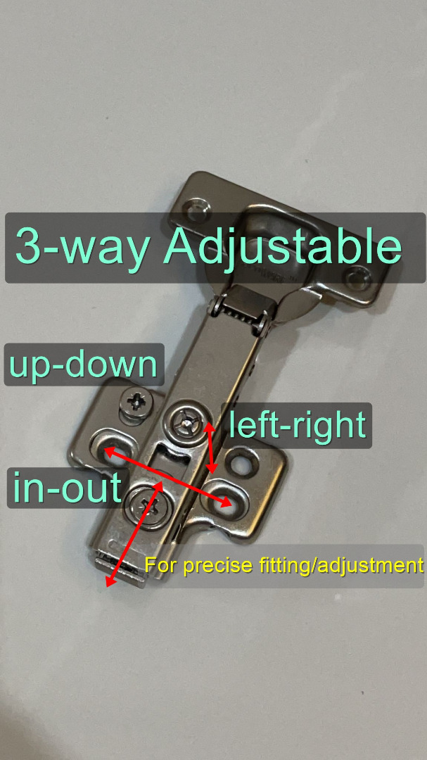 (33 pcs) 3way Adjustable Hinge ecoWARE soft closing carpentry wardrobe shelves drawer