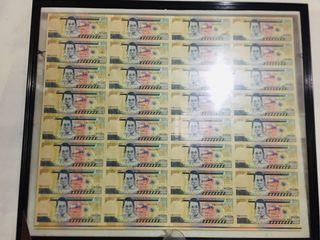 500 Peso Bill Specimen Framed Display Decoration