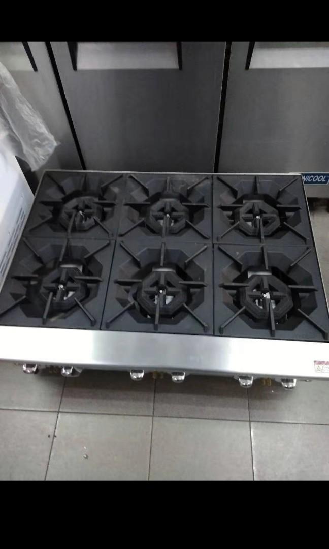 6 burner flat top stove