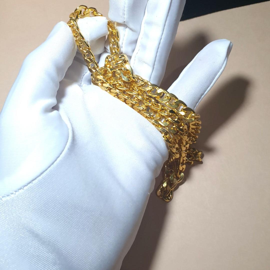 925 sterling gold plated chain classic Necklace men women lenght