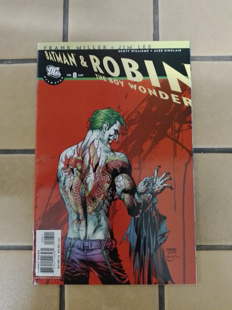 ♥️ 1st app ( cameo ) Dick Grayson as Robin ( All Star Batman & Robin The  Wonder Boy #8 ) Jim Lee ! - Cover Art ( Joker Cover ) DC