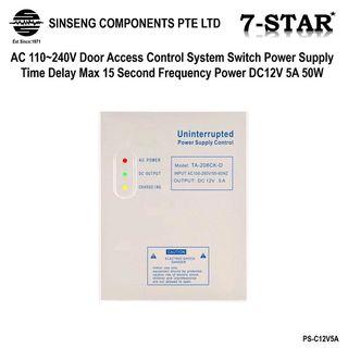 DC 12V/5A Door Access Control AC 110-240V Uninterrupted Power Supply Box For Biometric Terminal Reader System with Battery Charging Indicator by 7-STAR*