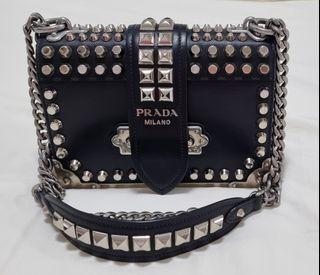 Sell Prada Pattina Glace Studded Bag - Nude