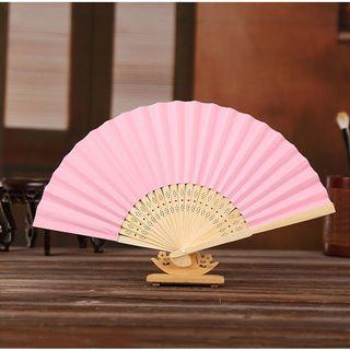 Bamboo hand fan with box 6 color available