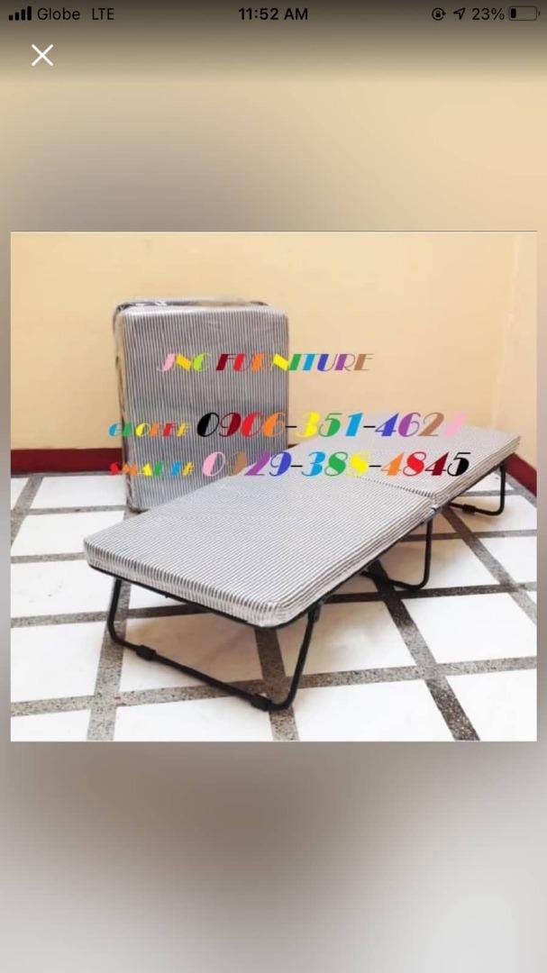 beds double deck FOLDING BED with URATEX FOAM MATTRESS stock 0772