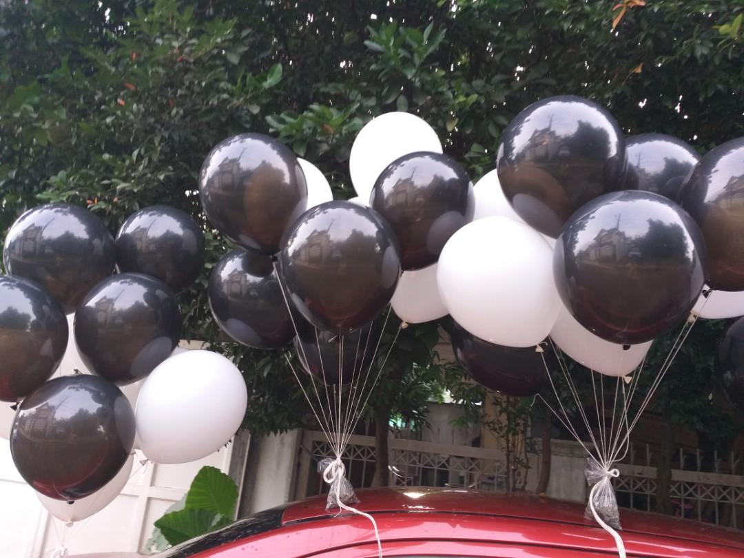 Black and White Hydro Flying Balloons P20 each / Helium Quality