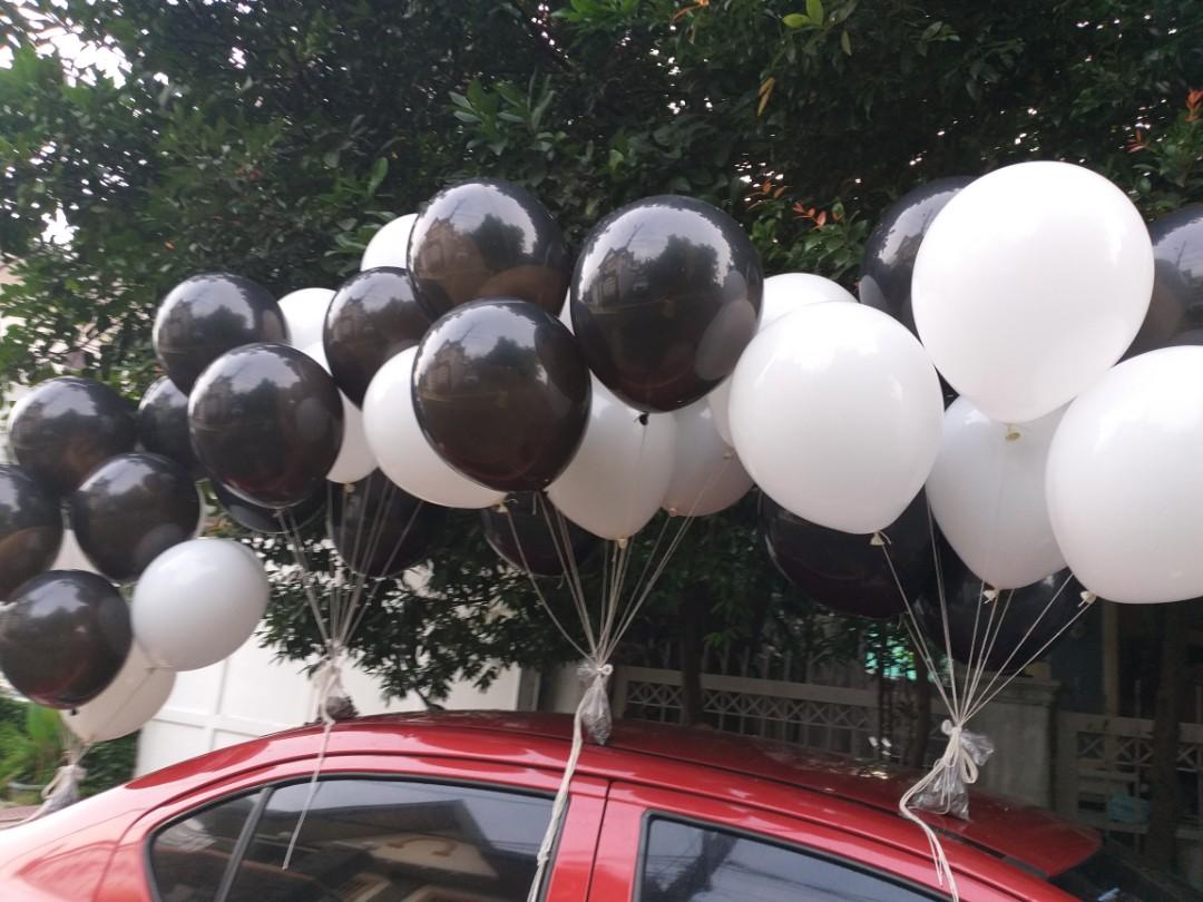 Black and White Hydro Flying Balloons P20 each / Helium Quality