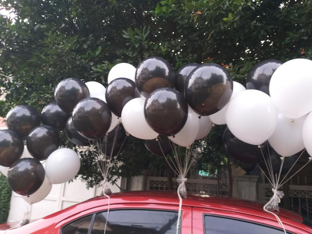 Black and White Hydro Flying Balloons P20 each / Helium Quality