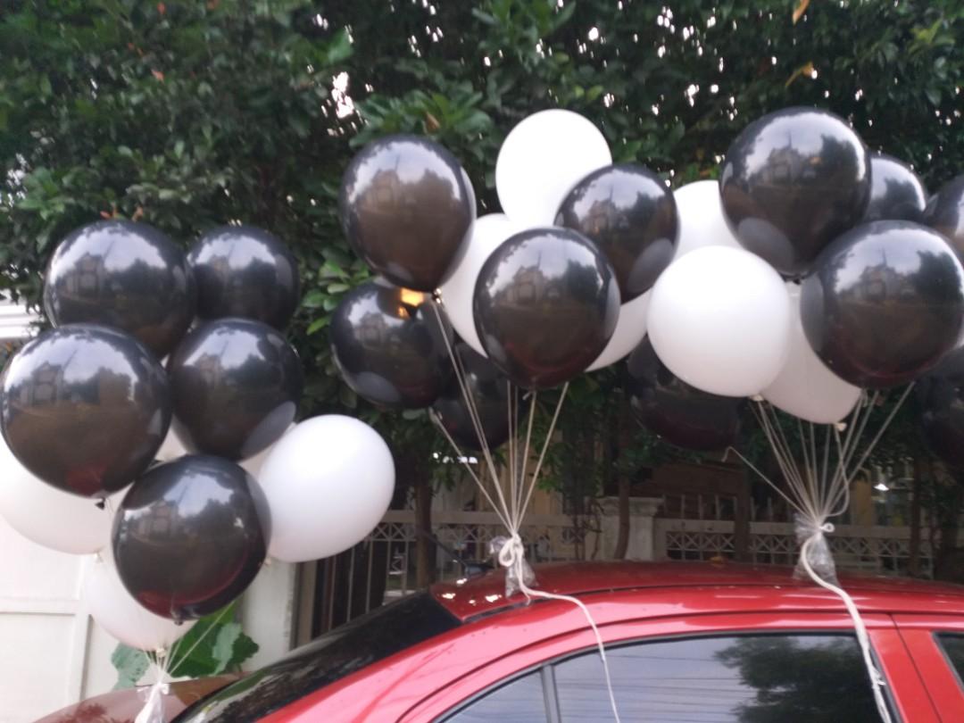 Black and White Hydro Flying Balloons P20 each / Helium Quality