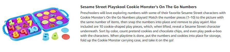 Playskool Sesame Street Cookie Monster's on the Go Numbers, Includes 20  Pieces