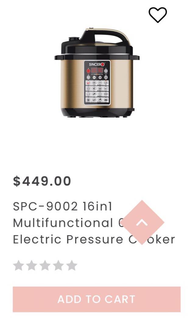 BNIB SINCERO 16 In 1 Electric Pressure Cooker
