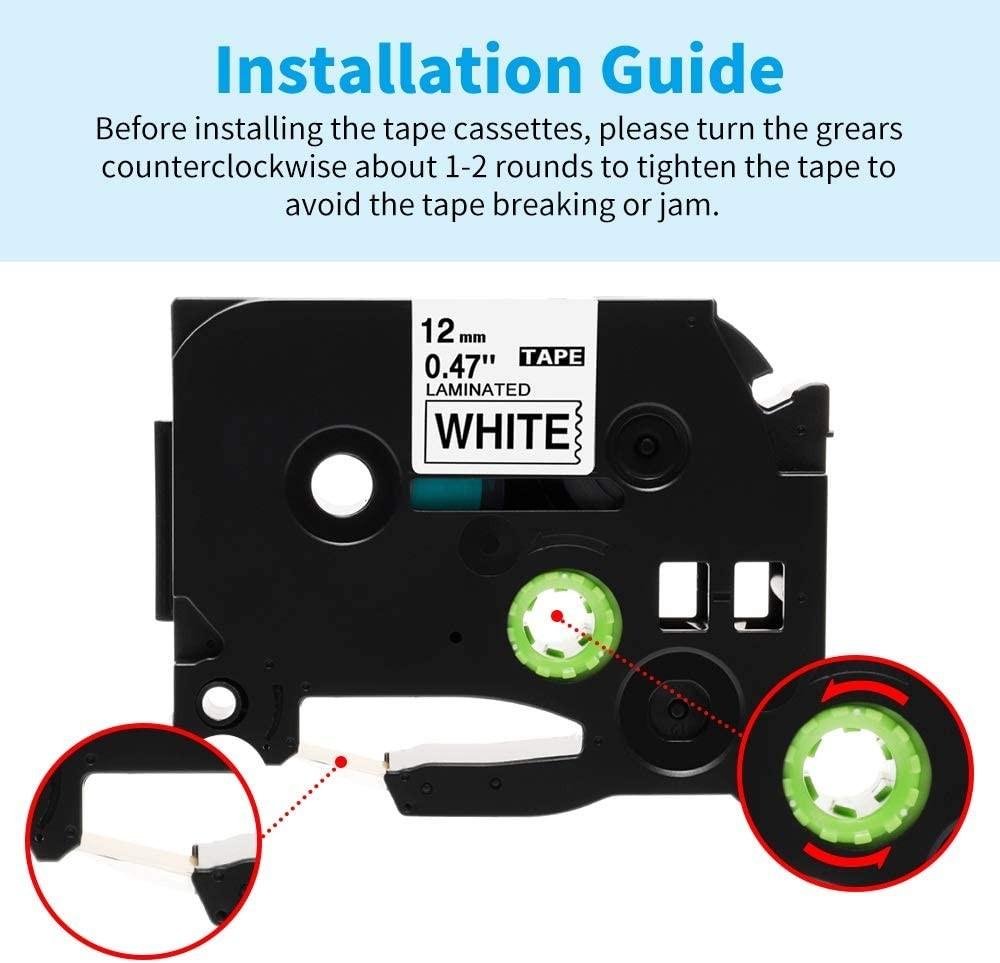 BNIP Wonfoucs Compatible TZ Label Tape 12mm for Brother TZe ...