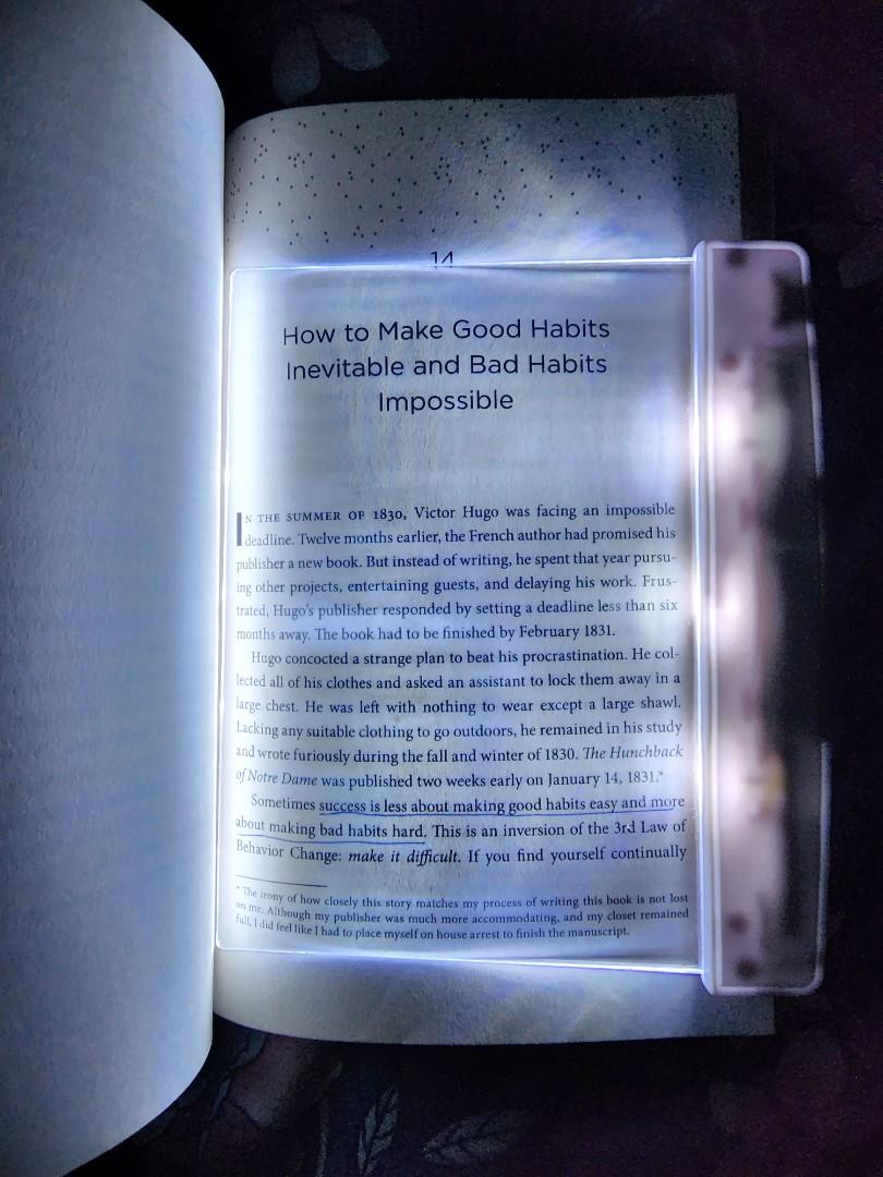 Book reader , night light reader, Furniture & Home Living, Lighting