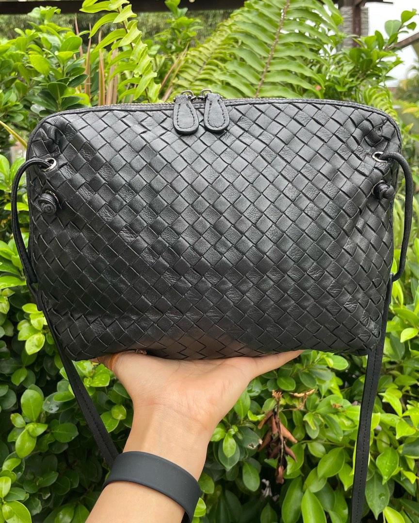 Bottega Veneta Nodini Leather Crossbody Bag in Gray