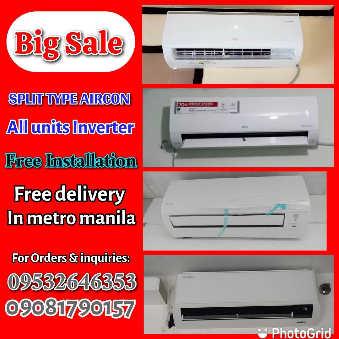 Brand new sealed split type AIRCON free installation free delivery in