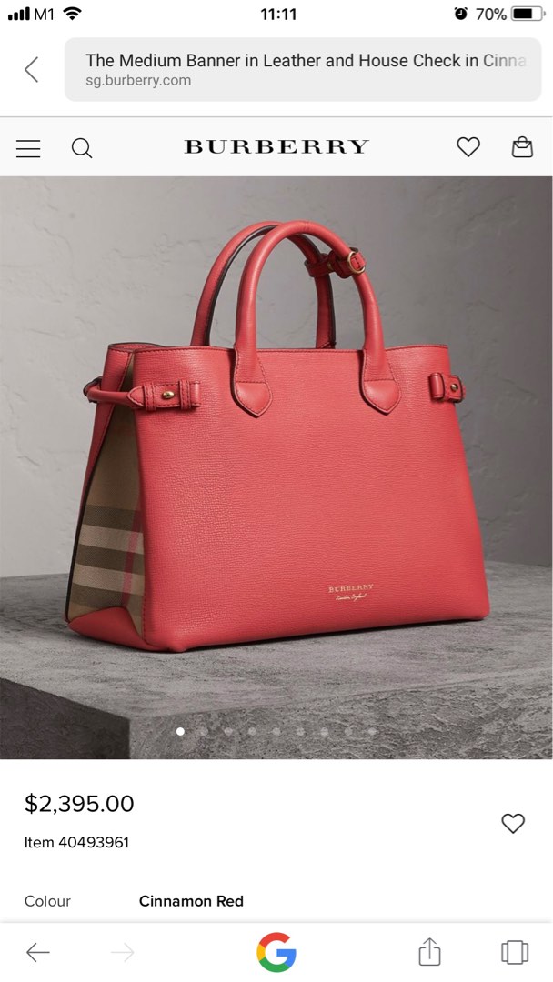 Burberry Banner Bag in Medium, Women's Fashion, Bags & Wallets