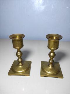 Candlesticks pair of brass candle holder 9cm tall @ 1350