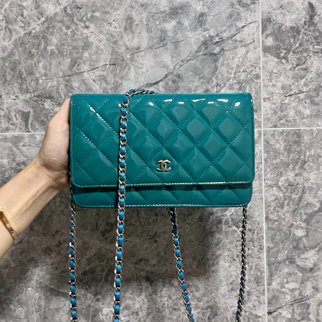 Chanel Classic Wallet On Chain WOC Blue No 20, Luxury, Bags & Wallets on  Carousell