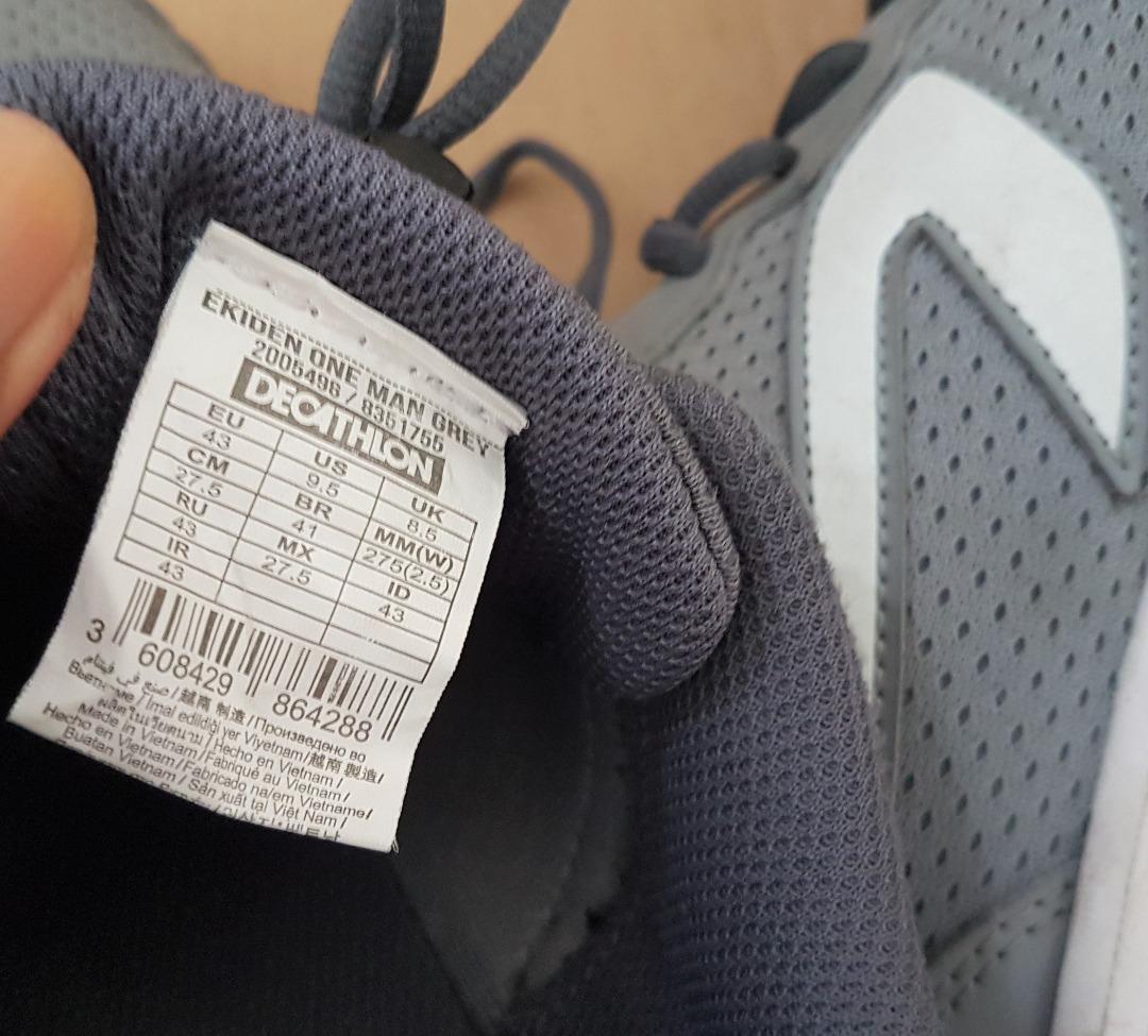 Decathlon Running Shoes Ekiden One Man Grey Designer Sneakers Original Kalenji Footwear Size US 9.5 UK 8.5 EUR 43 Athletic Shoes Gym