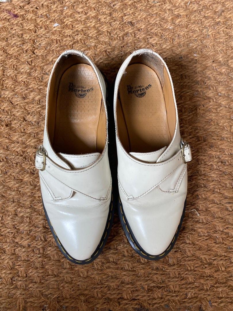 Dr Martens Agnes White Monk Shoes, Women's Fashion, Footwear