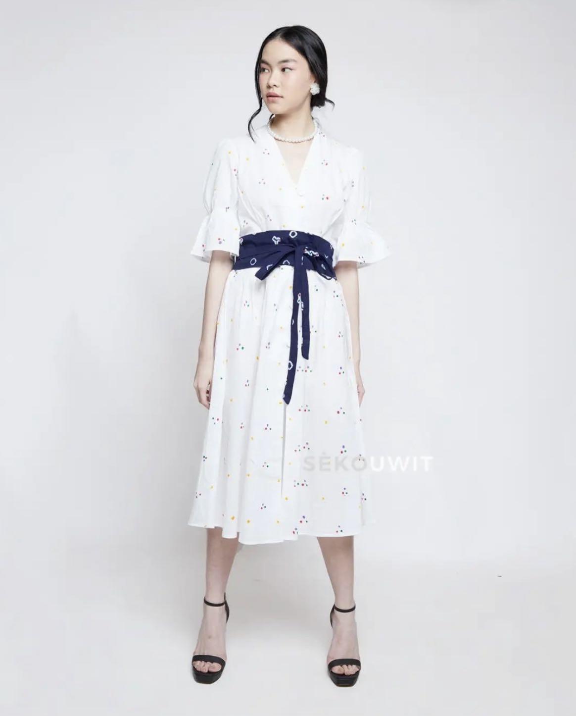 Dress with obi belt online