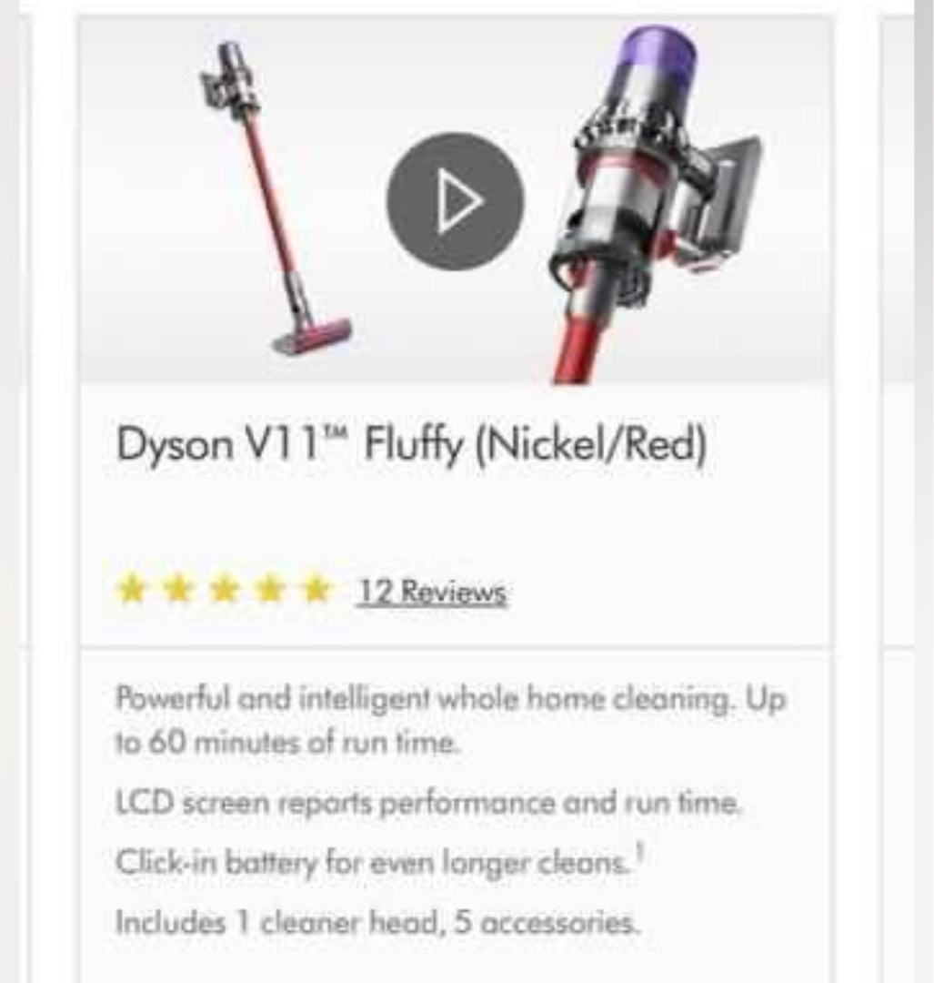 Dyson V11 Fluffy (Red) with Docking Stand + Warranty, TV & Home