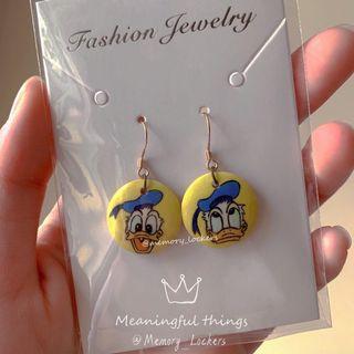 包郵🔥手繪耳環🎨唐老鴨迪士尼耳環手工handmade earrings