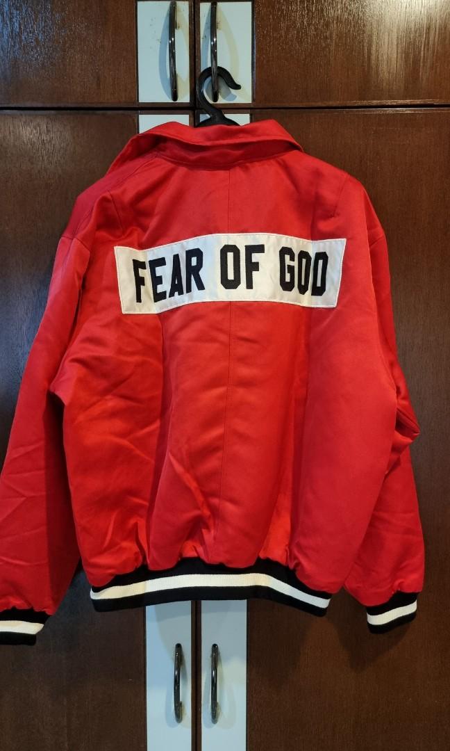 Fear of god baseball satin jacket Men s Fashion Coats Jackets