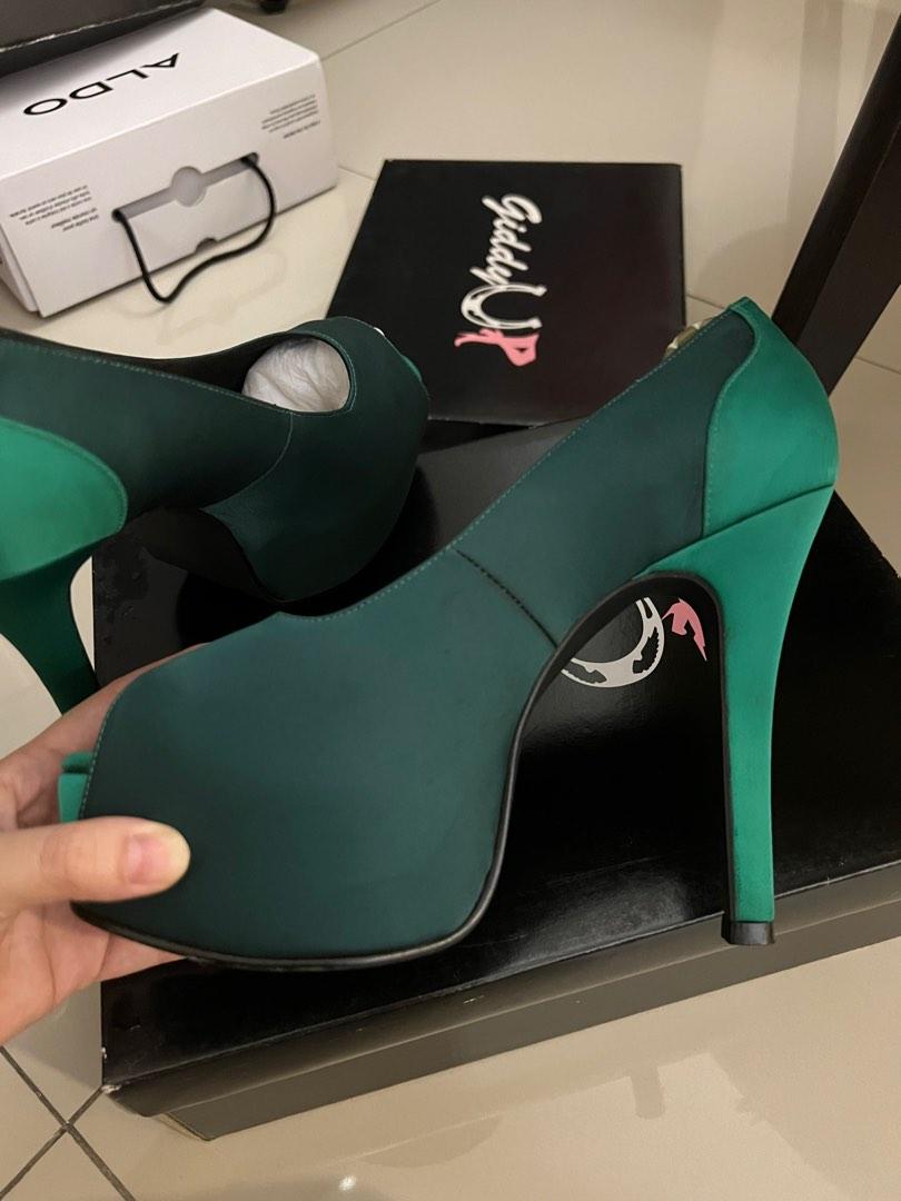 emerald strappy heels