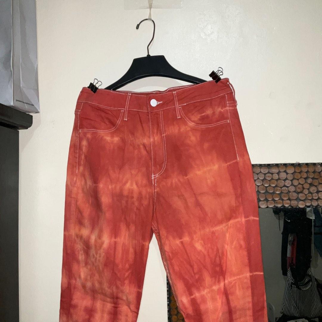 h m hw skinny tie dye orange pants Women s Fashion Bottoms