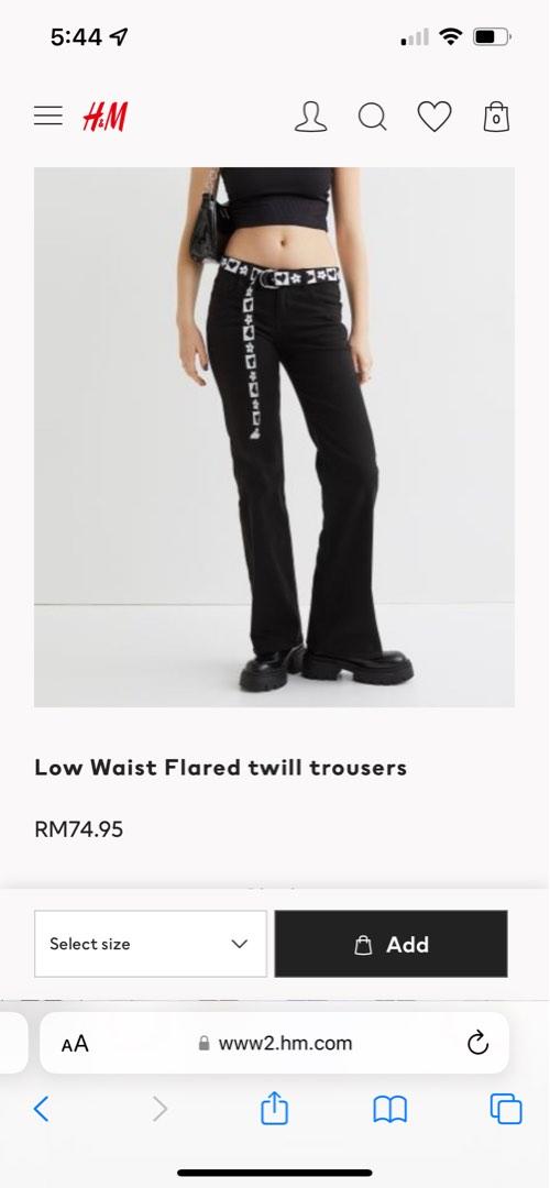 Flared twill trousers
