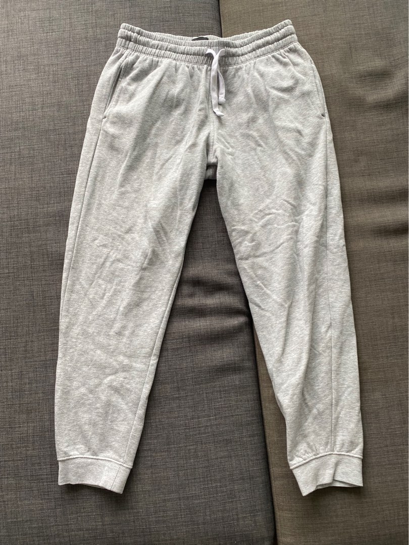 hnm grey sweatpants, Men's Fashion, Bottoms, Joggers on Carousell