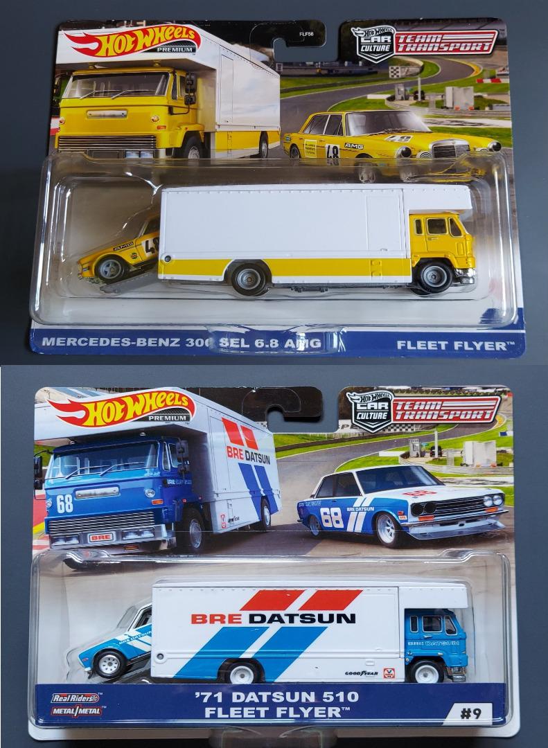 Hot Wheels Team Transport 1/64 Mercedes 190E + Fleet Flyer N°10 Rouge