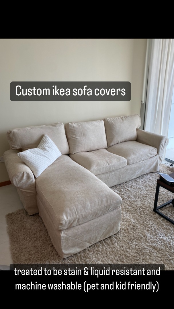 Ikea EKTORP 3seat sofa with chaise longue, Totebo light beige