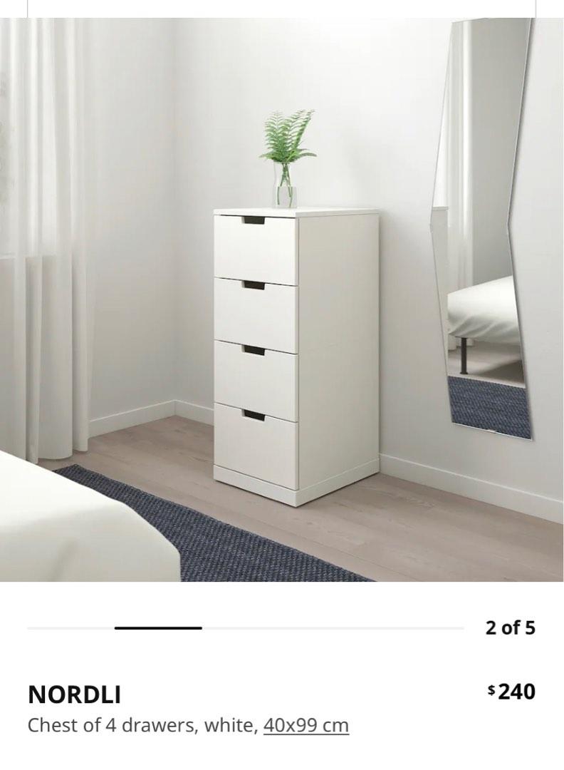 Ikea Nordli White Drawer Storage Shelf, Furniture & Home Living