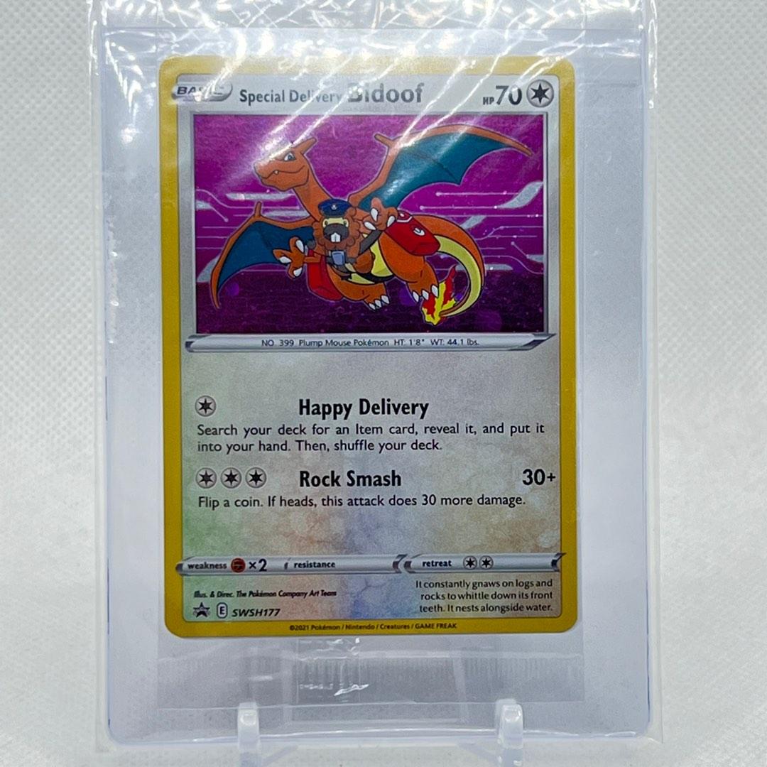 IN HAND SEALED GOOD CENTERING Special Delivery Charizard Bidoof card TCG  Pokemon Center Exclusive Promo, Hobbies & Toys, Toys & Games on Carousell