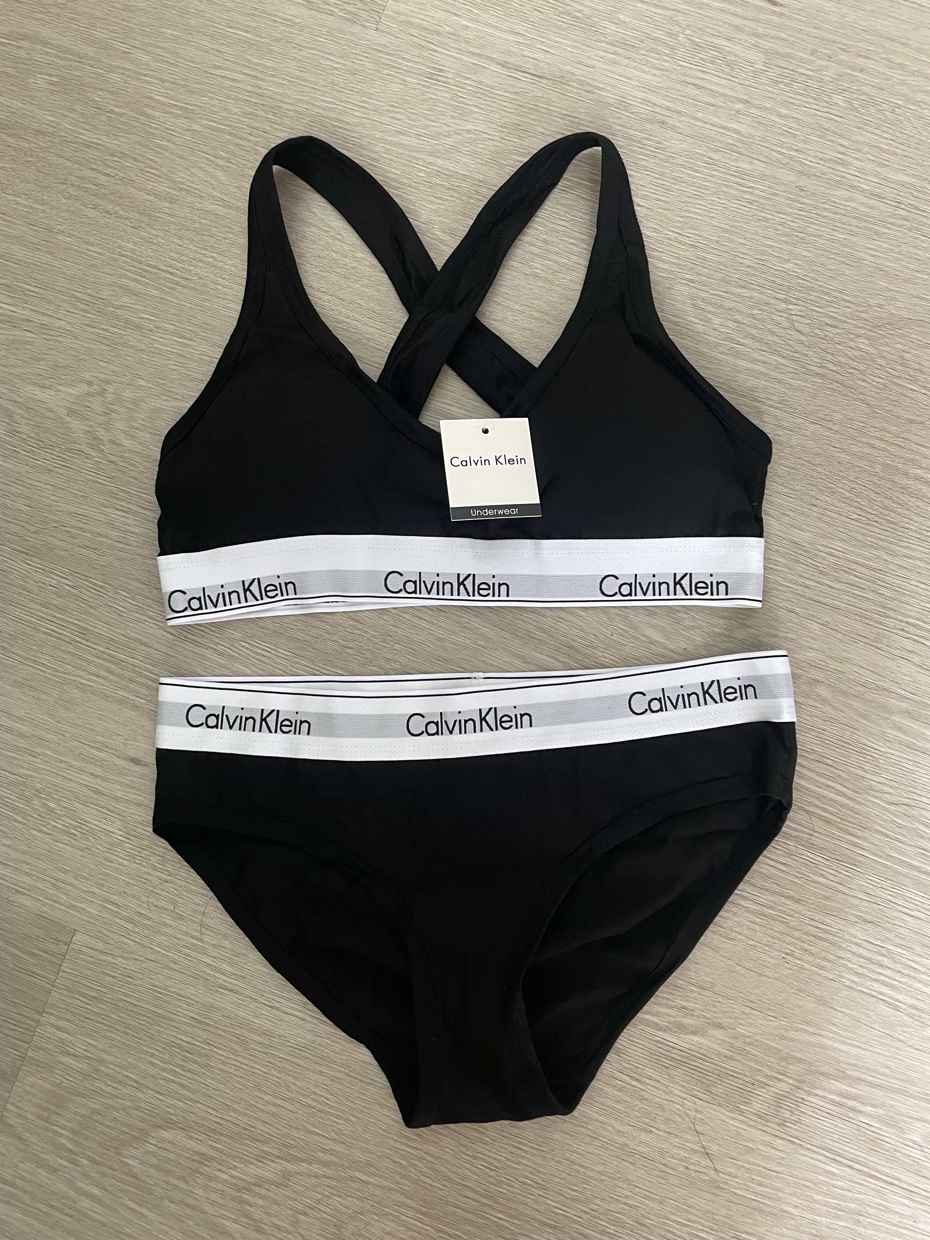Calvin Klein bra and panties set 36B 80B / M - 50% off, Women's Fashion,  New Undergarments & Loungewear on Carousell