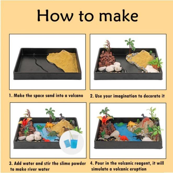 Kids DIY Dinosaur Habitat Jurassic Experiment Science Toys DIY