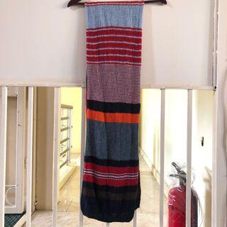 Knitted Scarf in Shades of Red Gray Black Orange and Brown 10x74 inches #happy10