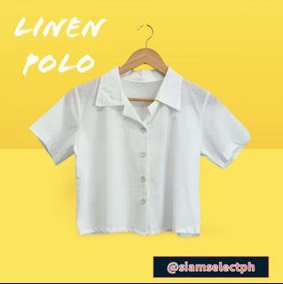 White Linen Polo