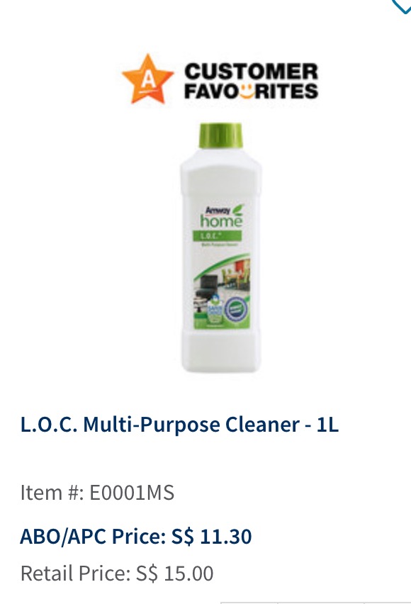 LOC multi purpose cleaner, Floor cleaner, Glass Cleaner, Disinfectant, leather vinyl care