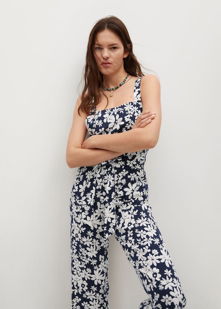 MANGO Floral Jumpsuit Women s Fashion Dresses Sets Jumpsuits