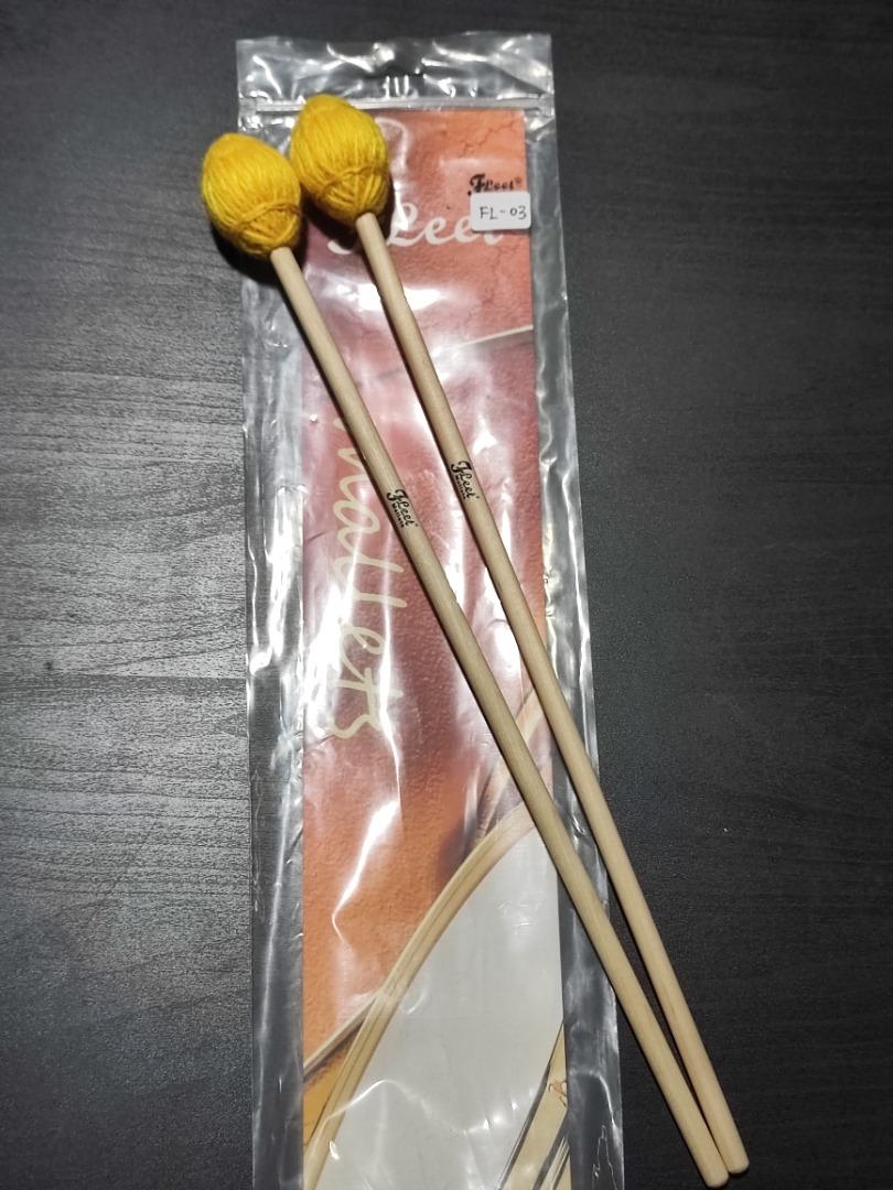Marimba Mallets (Category: Music Accessories) located in Singapore. Submitted by jianyinmusic (Listing ID 1181874113, Image 1). Description: Marimba/Vibraphone Mallet (FL-03) Brand/Model: Fleet FL-03 Hardness: Medium Color: Yellow Length: 40cm Handle Material: Maple Location: Woodlands Primz Bizhub, #08-45 Address: 21 Woodlands Close, Singapore 737854.