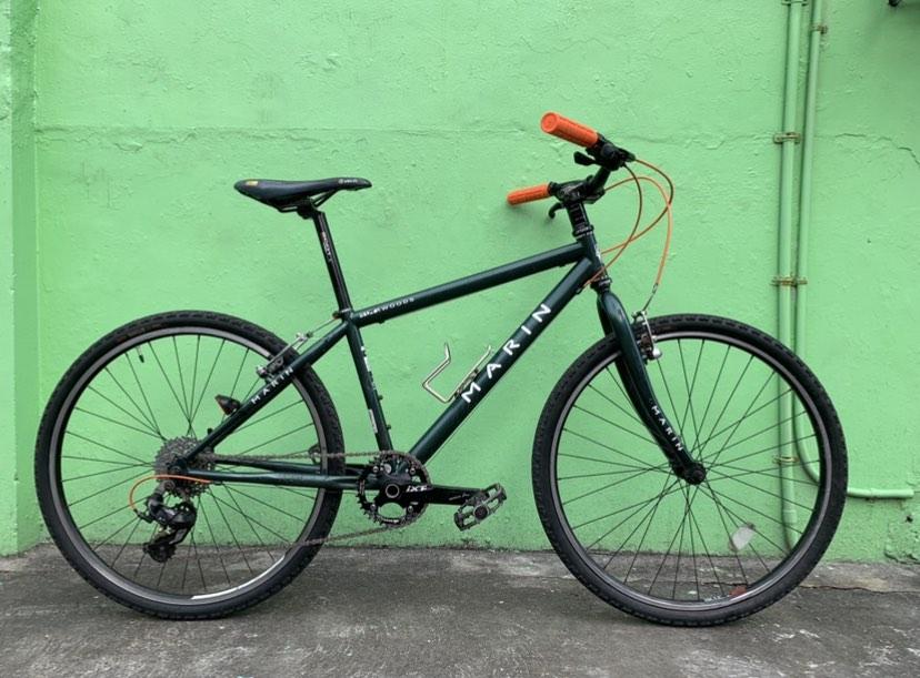 Marin Muirwoods Urban (Category: Bicycles) located in Caloocan City. Submitted by mariasonya (Listing ID 1181807692, Image 1). Description: Marin Muirwoods Urban 15“ center to top seat tube 52 cm top tube center to center 8 speed Crmo steel frame and fork 27.2 seatpost diameter Mukha lang Oury grips Mountainpeak oversized stem Moustache handlebar Avid brake lever Unbranded saddle Shimano rapidfire shifter 8 speed Marin hubs with qr FH-RM66 rear h