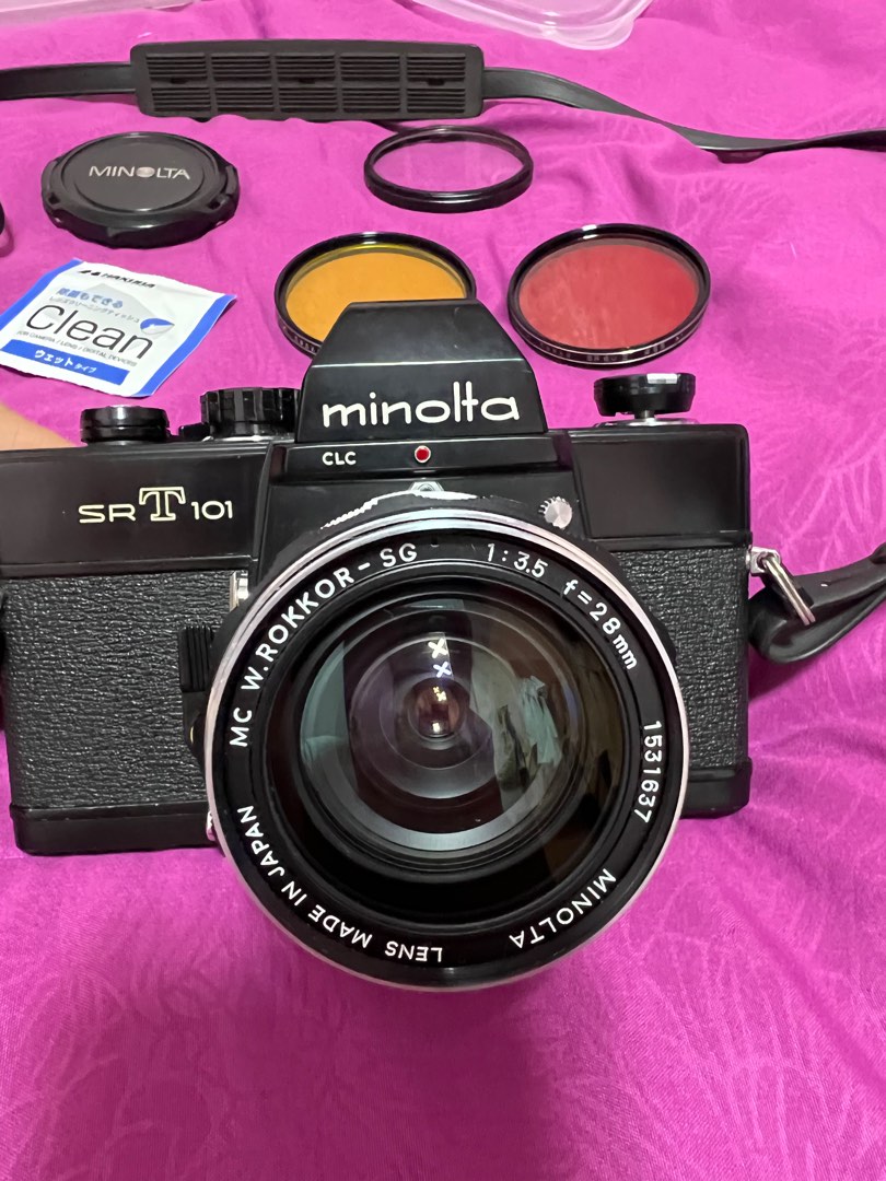 MINOLTA SRT 101 (with MC W.ROKKOR SG f3.5 28mm) (RARE) (Black