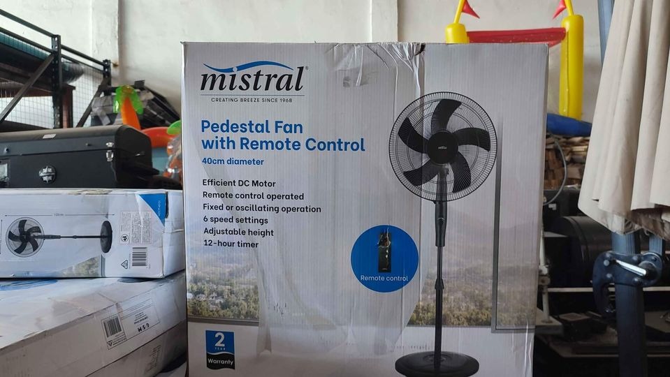MISTRAL PEDESTAL FAN WITH REMOTE CONTROL, Furniture & Home Living