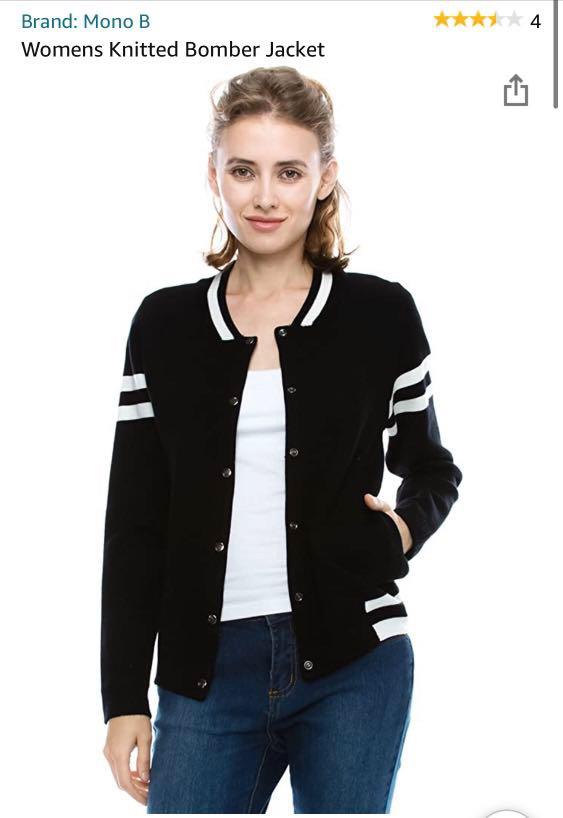 Mono B ™️ Knitted Bomber Jacket Size 