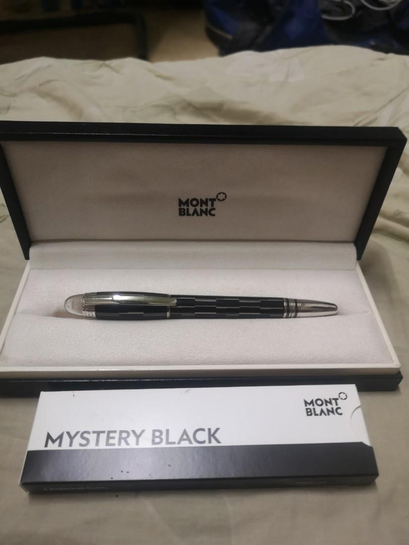 montblanc starwalker black mystery roller ball fountain pen
